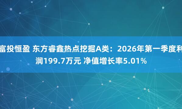 富投恒盈 东方睿鑫热点挖掘A类：2026年第一季度利润199.7万元 净值增长率5.01%